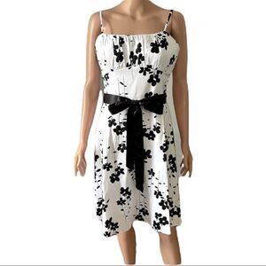 A.P.N.Y White Black Floral Summer Dress Sz 10